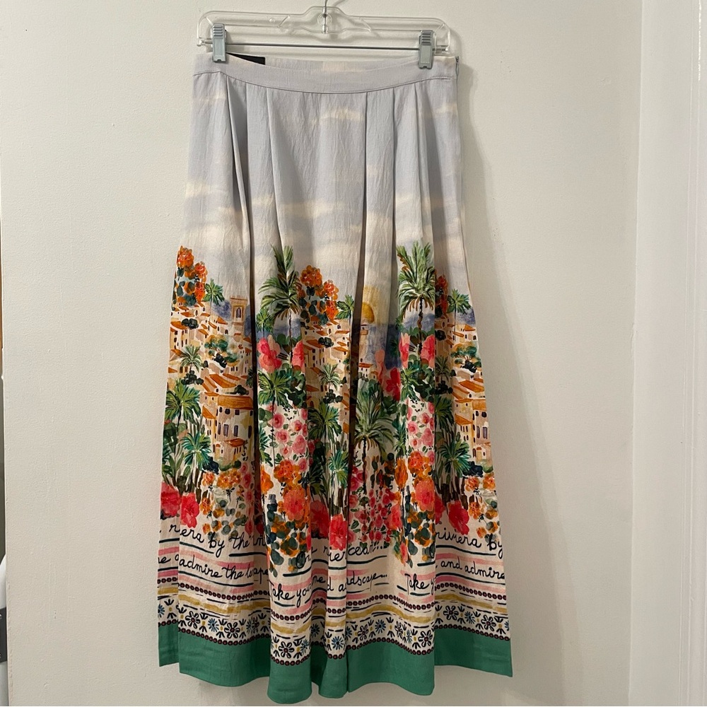 Zara Printed Layered Midi Skirt
